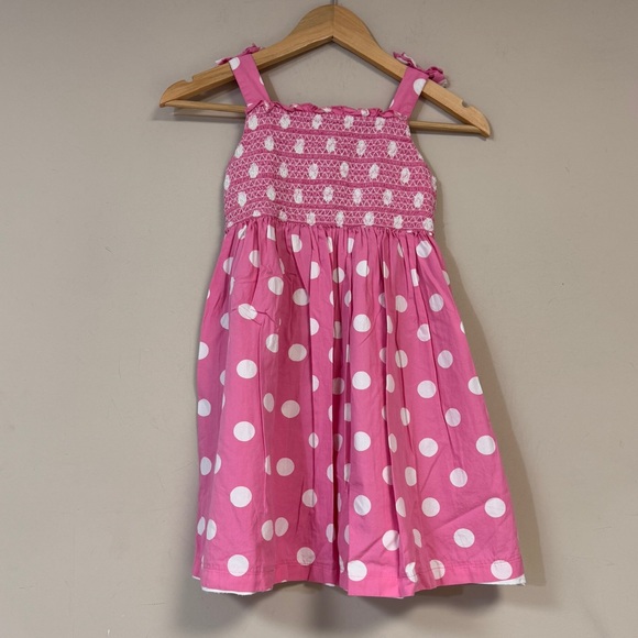 Laura Ashley Polka Dot Dress Girl Pink Cotton Lightweight